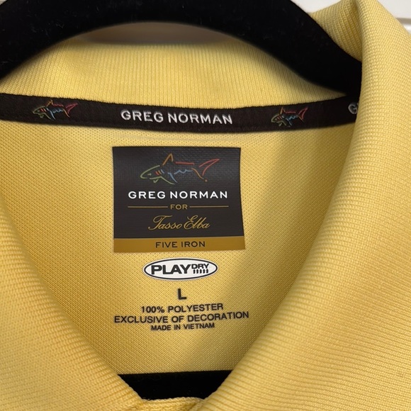Greg Norman Collection Yellow Polo Shirt Short Sleeve. Size L - Picture 4 of 4